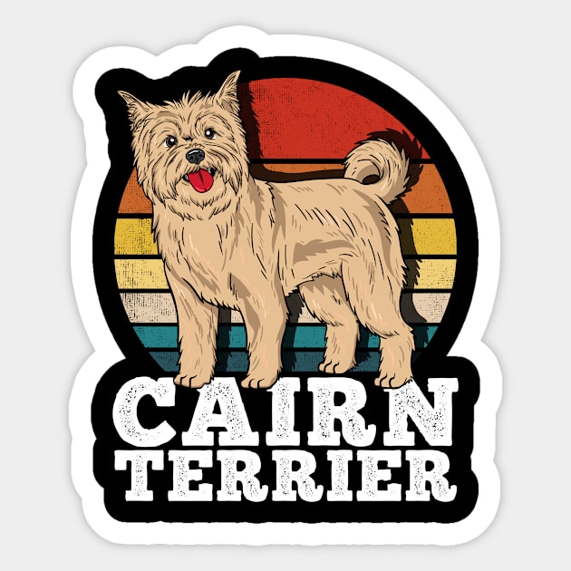 Cairn Terrier Dog Lover Retro Sticker by KAWAIITEE